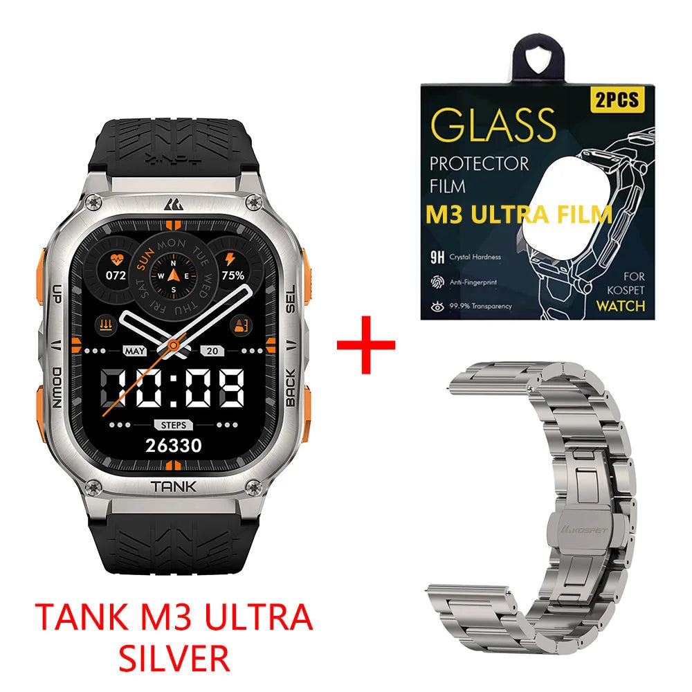 KOSPET TANK M3 Ultra GPS Smartwatch Stainless Steel 5ATM IP69K