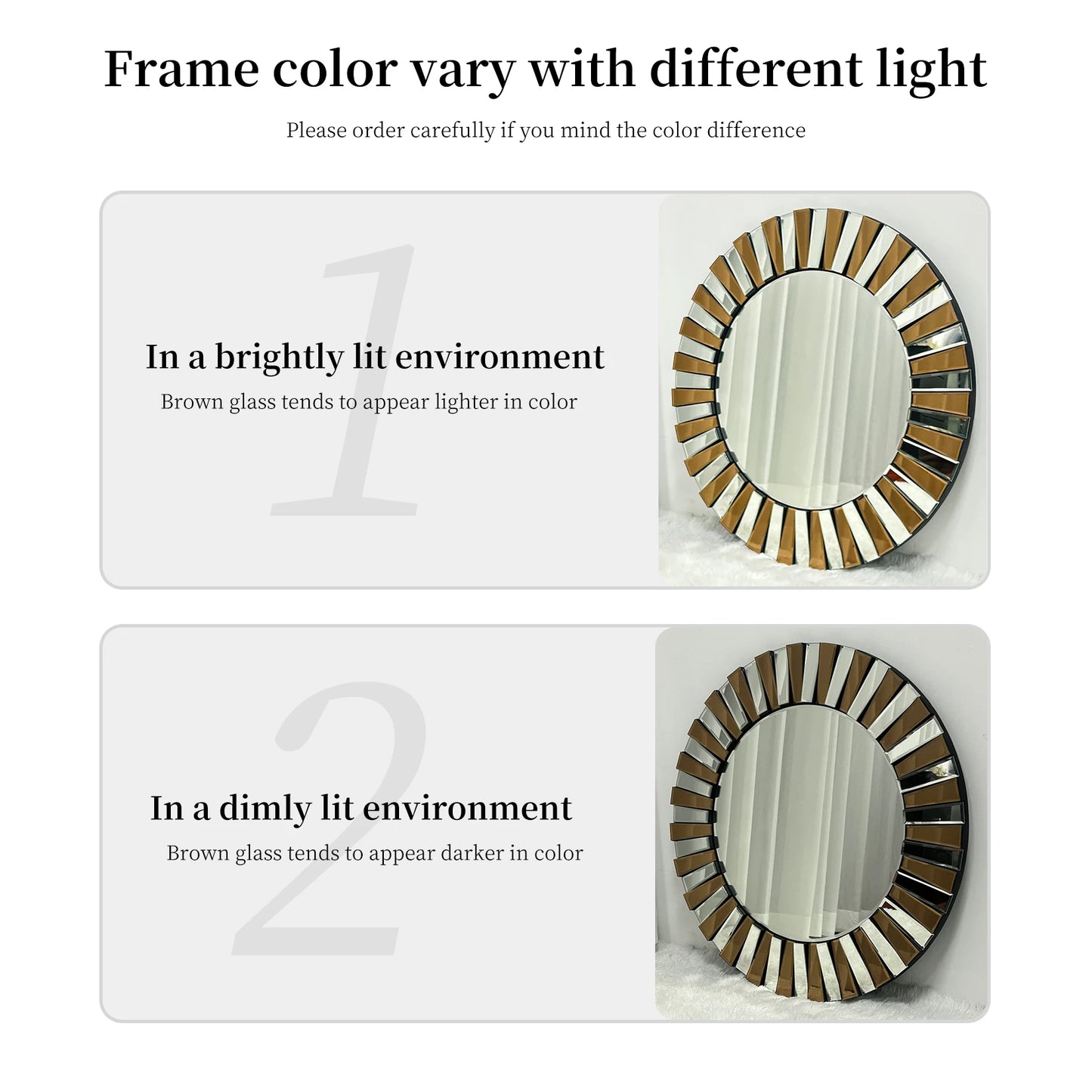 Round Starburst Wall Mirror Decor For Living Room Elegance