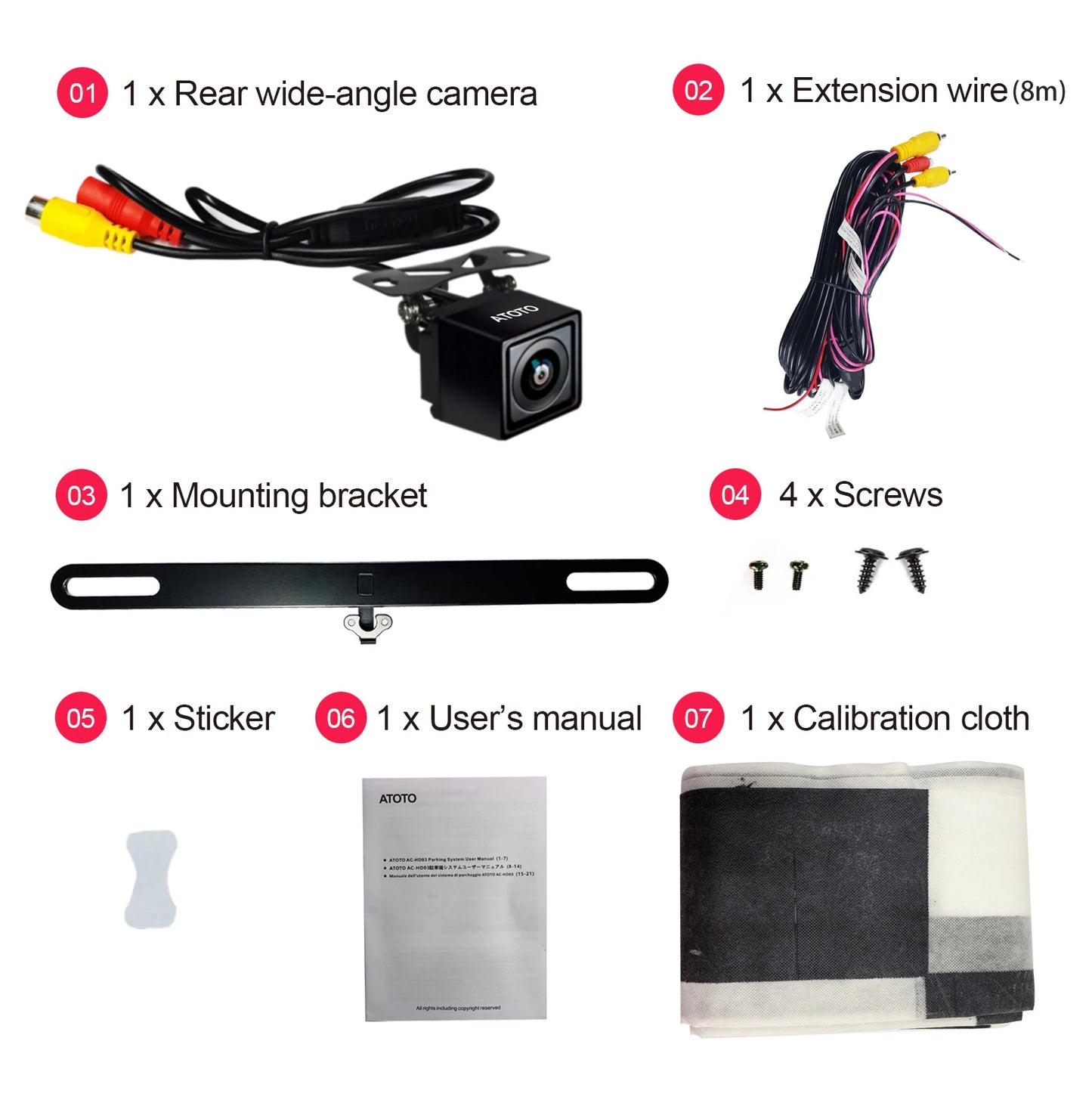 ATOTO 720P Car Dash Cam With Rearview Backup Night Vision