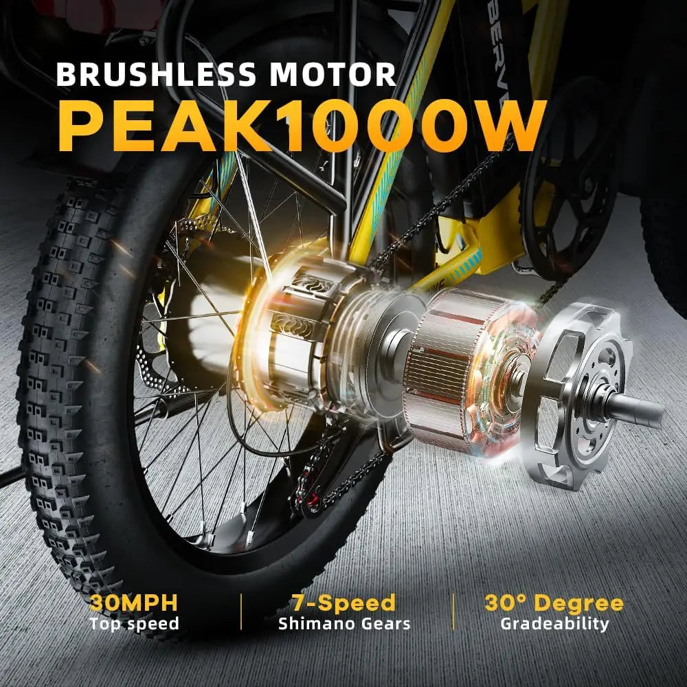 CYBERVELO 1000W Foldable Electric Bike With Removable Battery Mars700