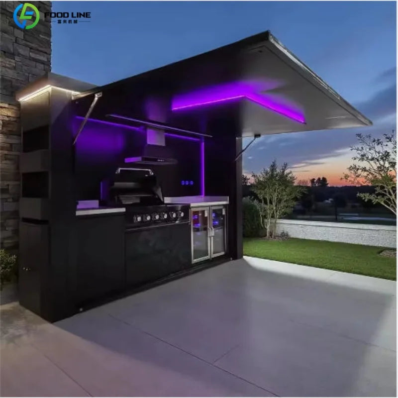 Foodline Stainless Steel Outdoor Kitchen With Sink And Fridge