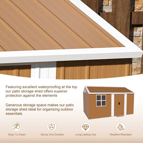 Heavy Duty Metal Storage Shed With Windows Lockable Doors Ventilation