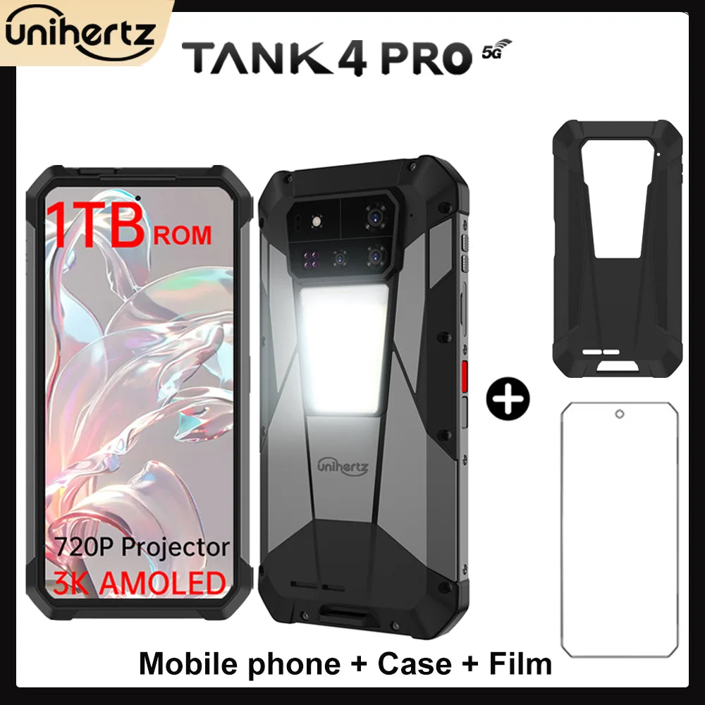 Unihertz Tank 4 Pro Android Smartphone With 720P Projector