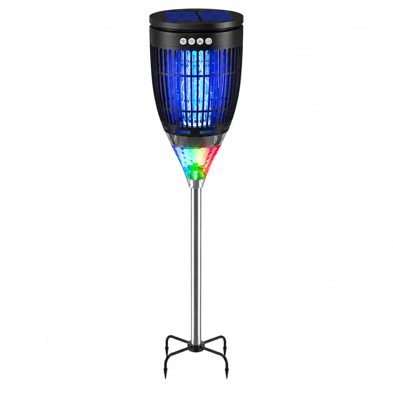 Solar 3 In 1 Mosquito Zapper With Flame AndRgb Yard Lighting