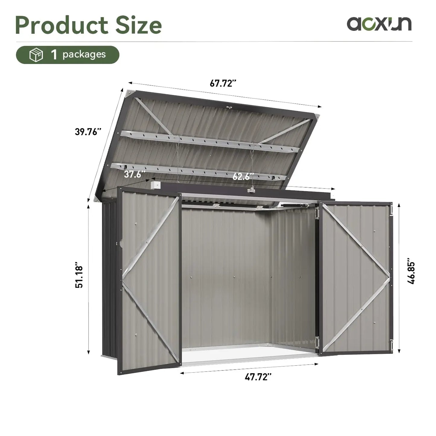 Metal Outdoor Storage Shed Waterproof Organizer For Bins And Tools