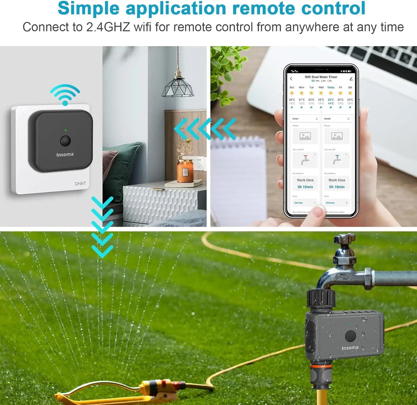 INSOMA WiFi Garden Water Timer With Alexa Control