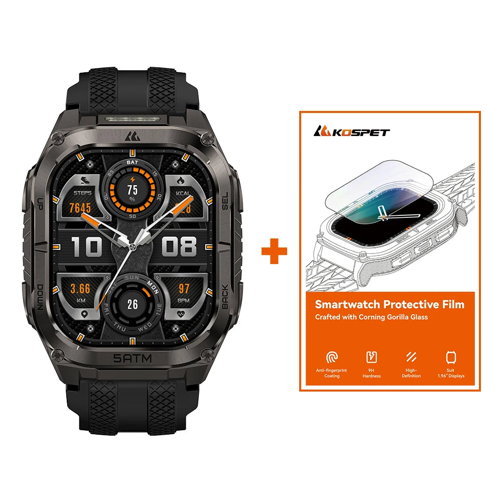 Kospe Tank M4C Rugged Smartwatch For Men With GPS Waterproof