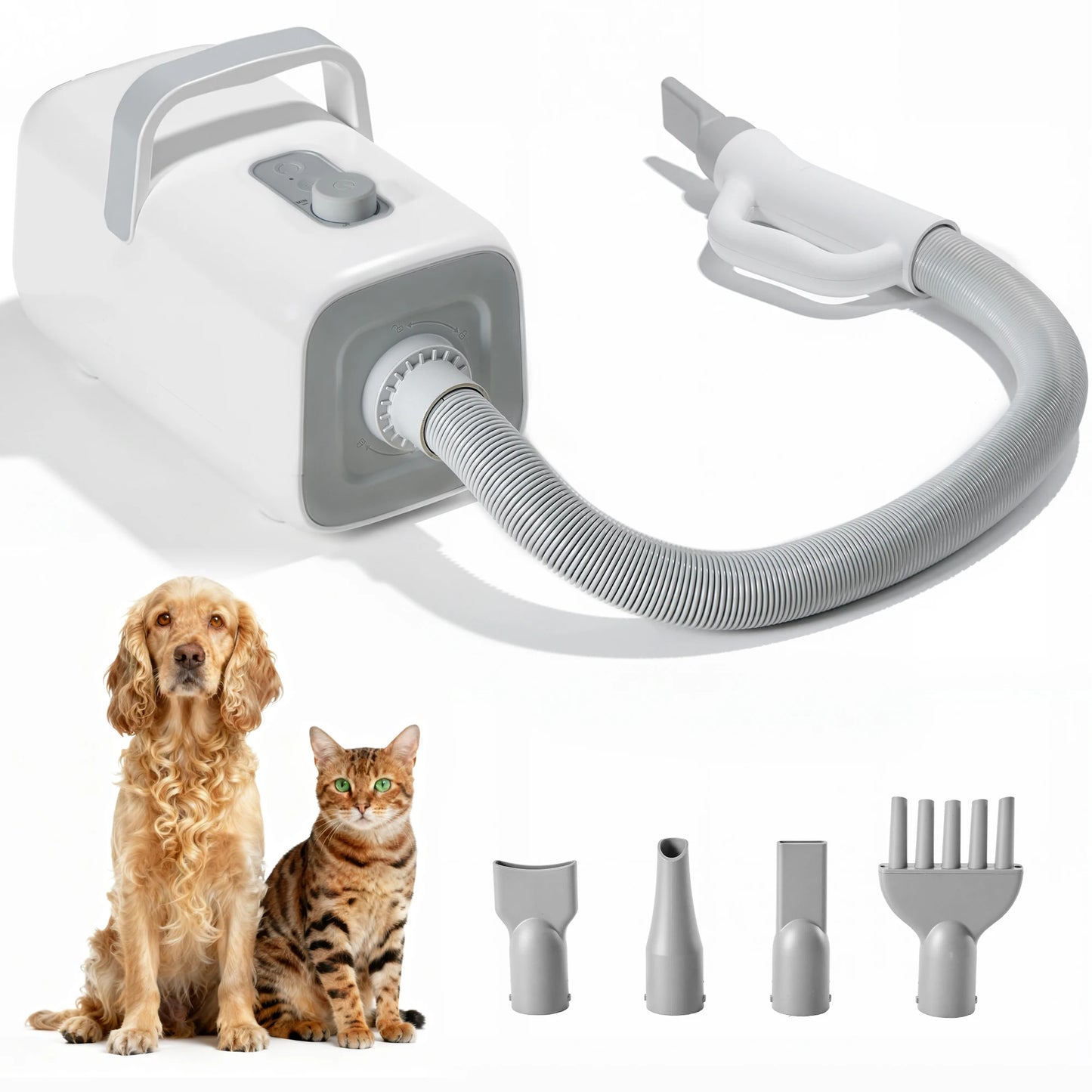 JHK Pet Blow Dryer Grooming Vacuum Kit With Multiple Nozzles