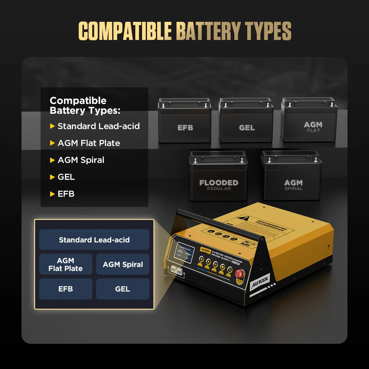 AUTOOL EM365 400A Programming Power Supply And 12V Battery Charger
