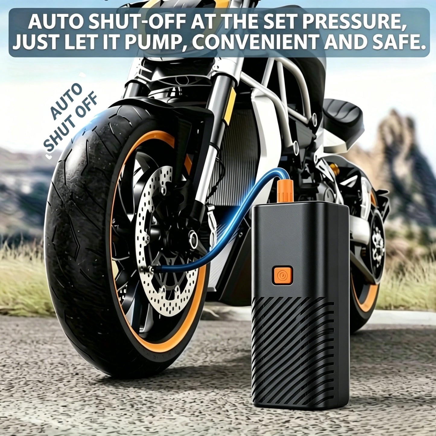 Pownym Wireless Tire Inflator Pump For Cars And Bikes