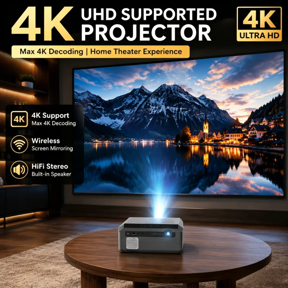 CAIWEI A10Q 4K Beam Projector With 4000 ANSI Google TV Android 14