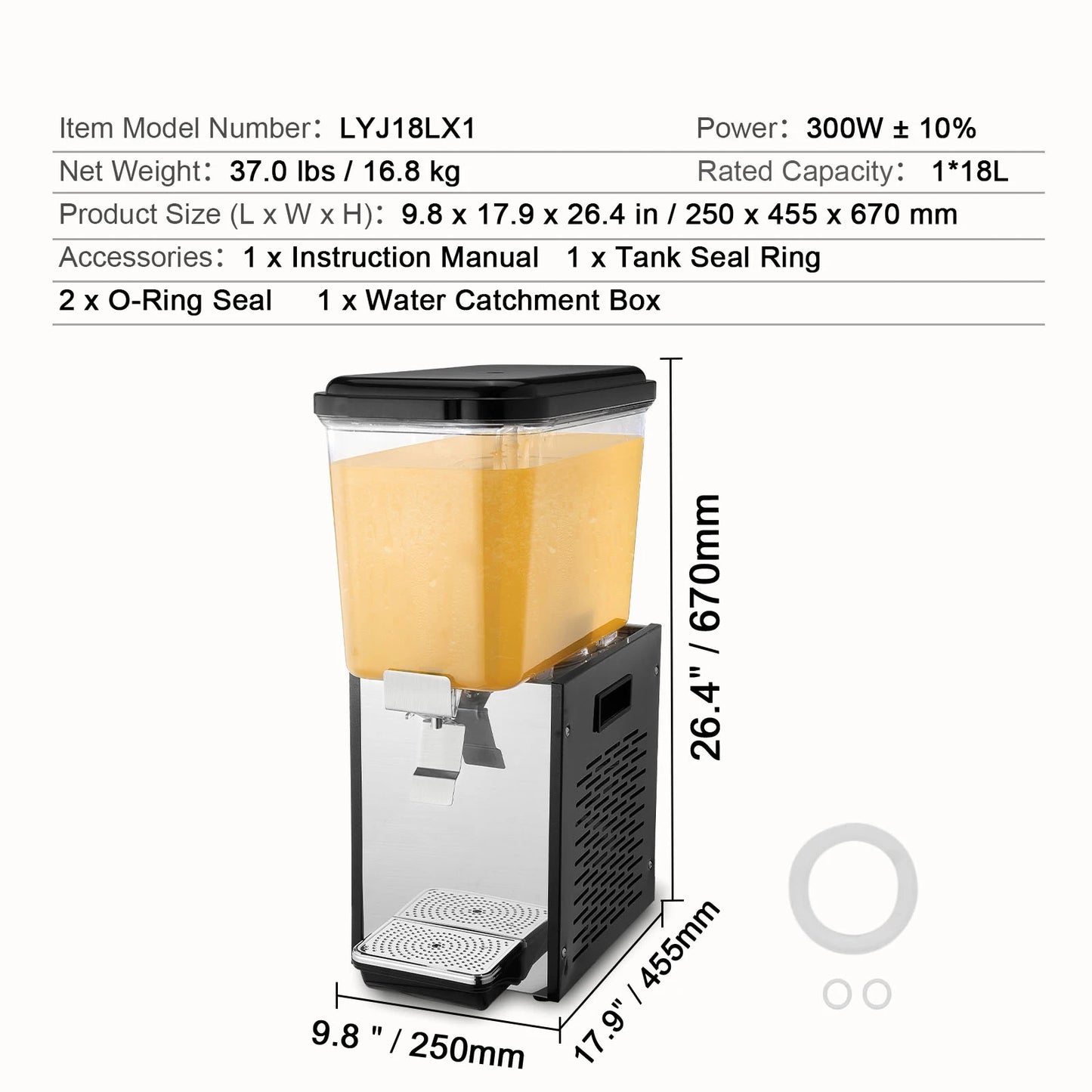 SucceBuy Commercial Beverage Dispenser Stainless Steel