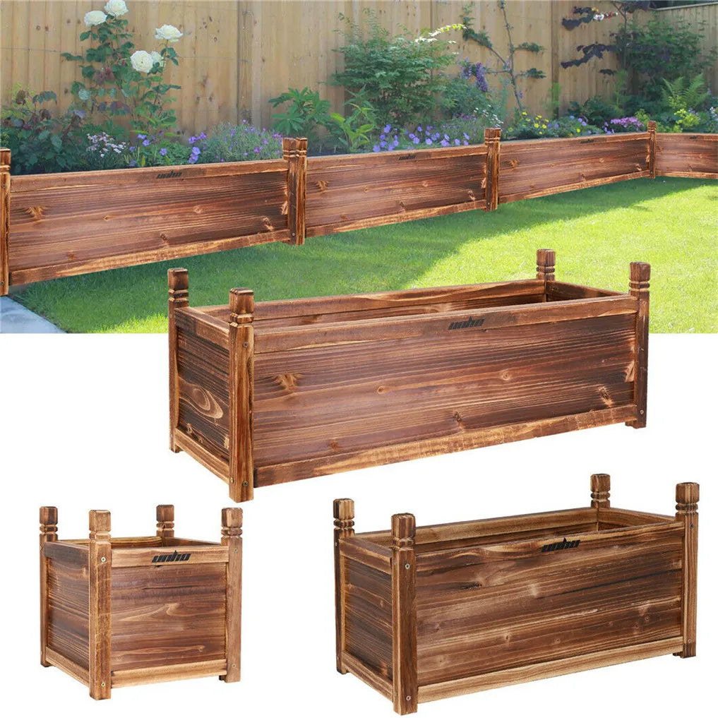 Premium Wooden Raised Flower Planter For Indoor Outdoor Gardening