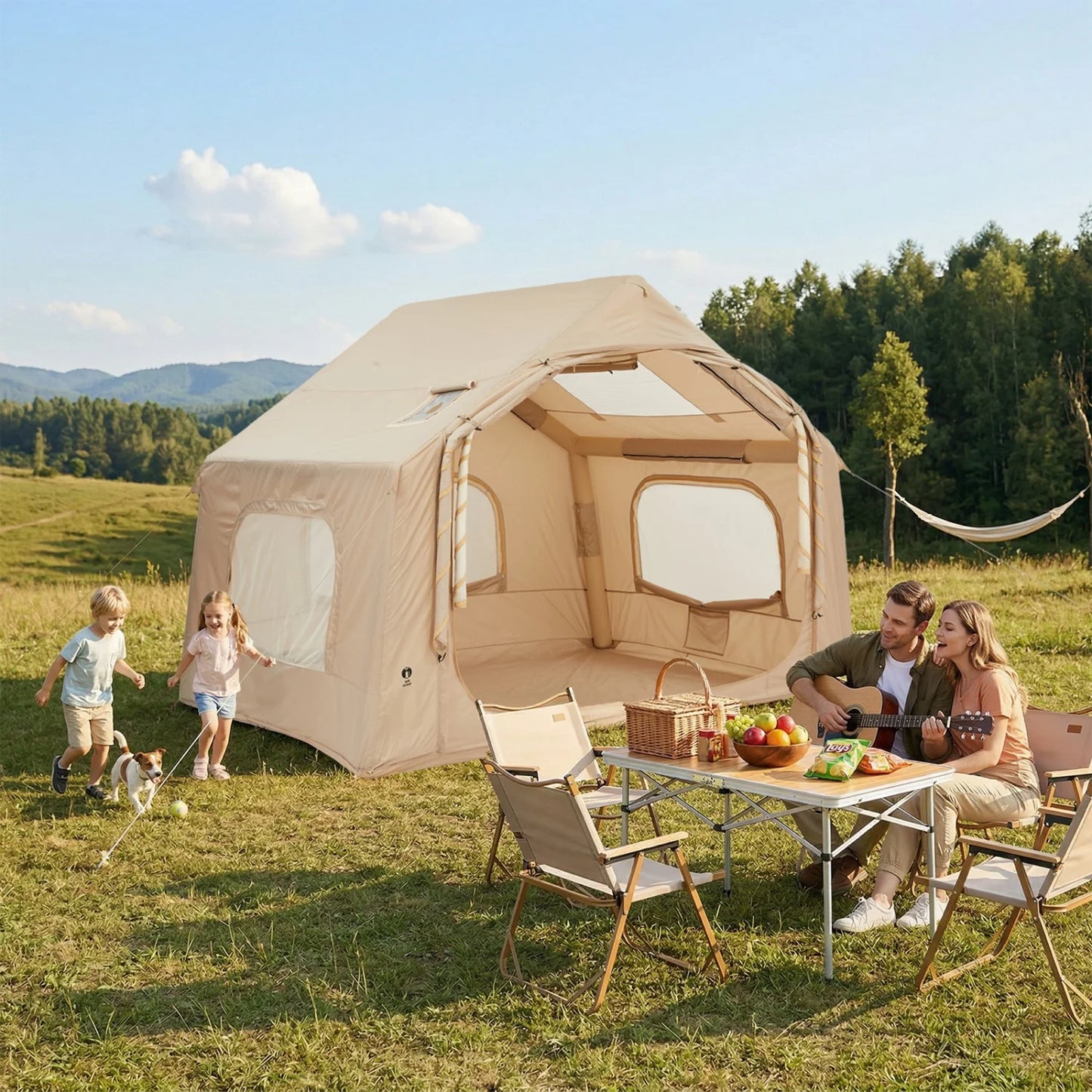 HiMiss Inflatable Camping Tent For Outdoor Weather Resistant Shelter