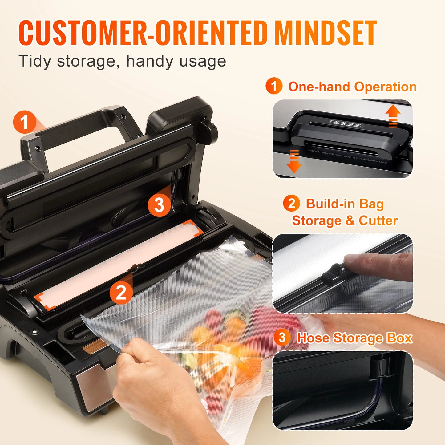 SucceBuy 90KPa 130W Vacuum Sealer For Food Packaging With Free Vacuum Bags