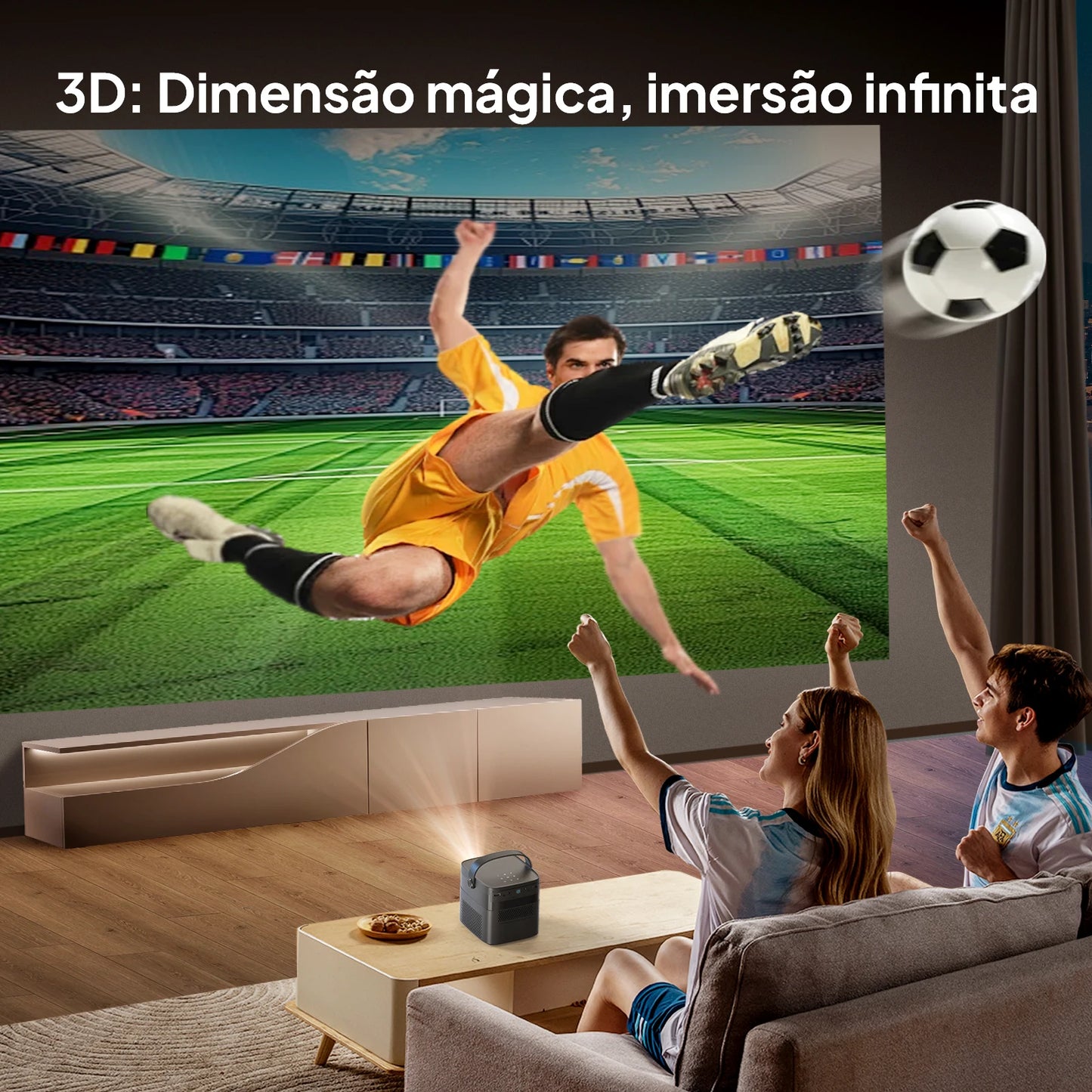 VEVSHAO V50 DLP Projector With AirPlay Miracast Android 9 Battery