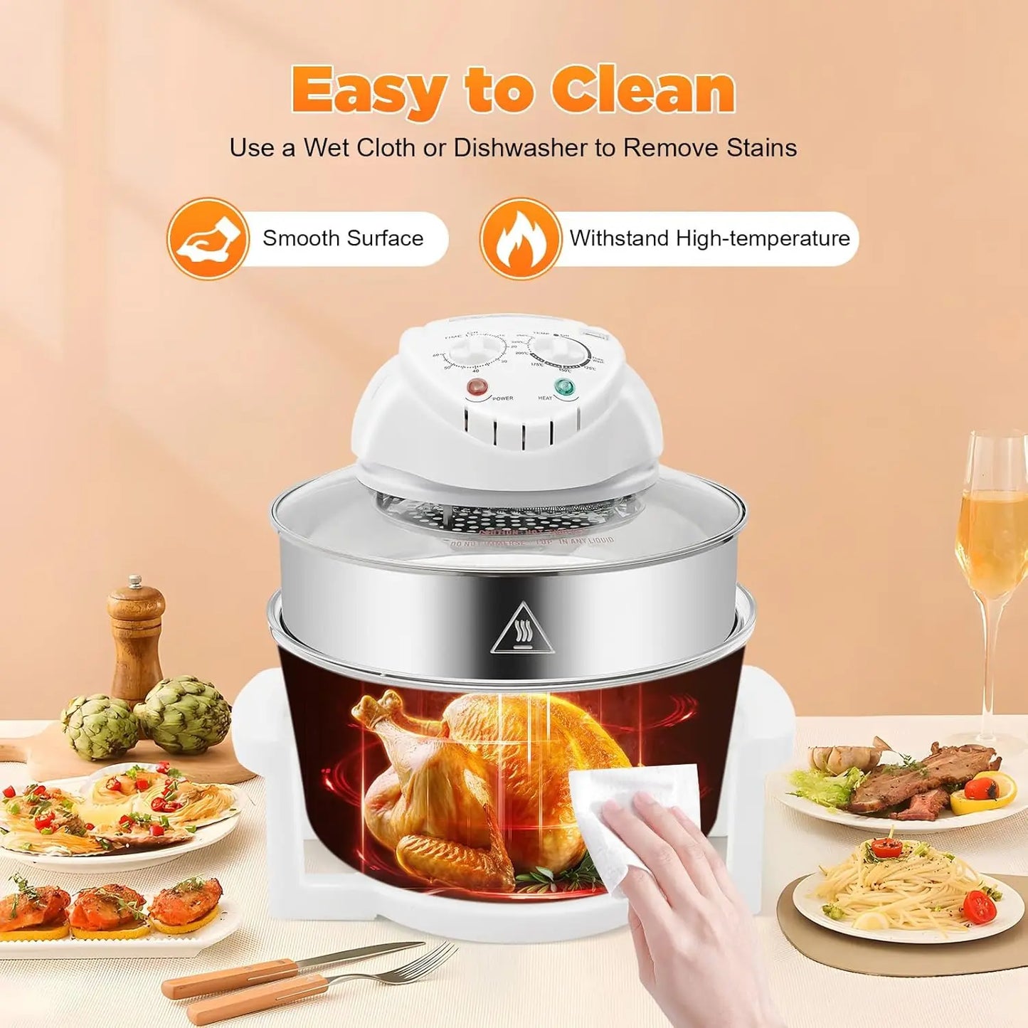 Bymaocar Turbo Air Fryer 1400W Convection Countertop
