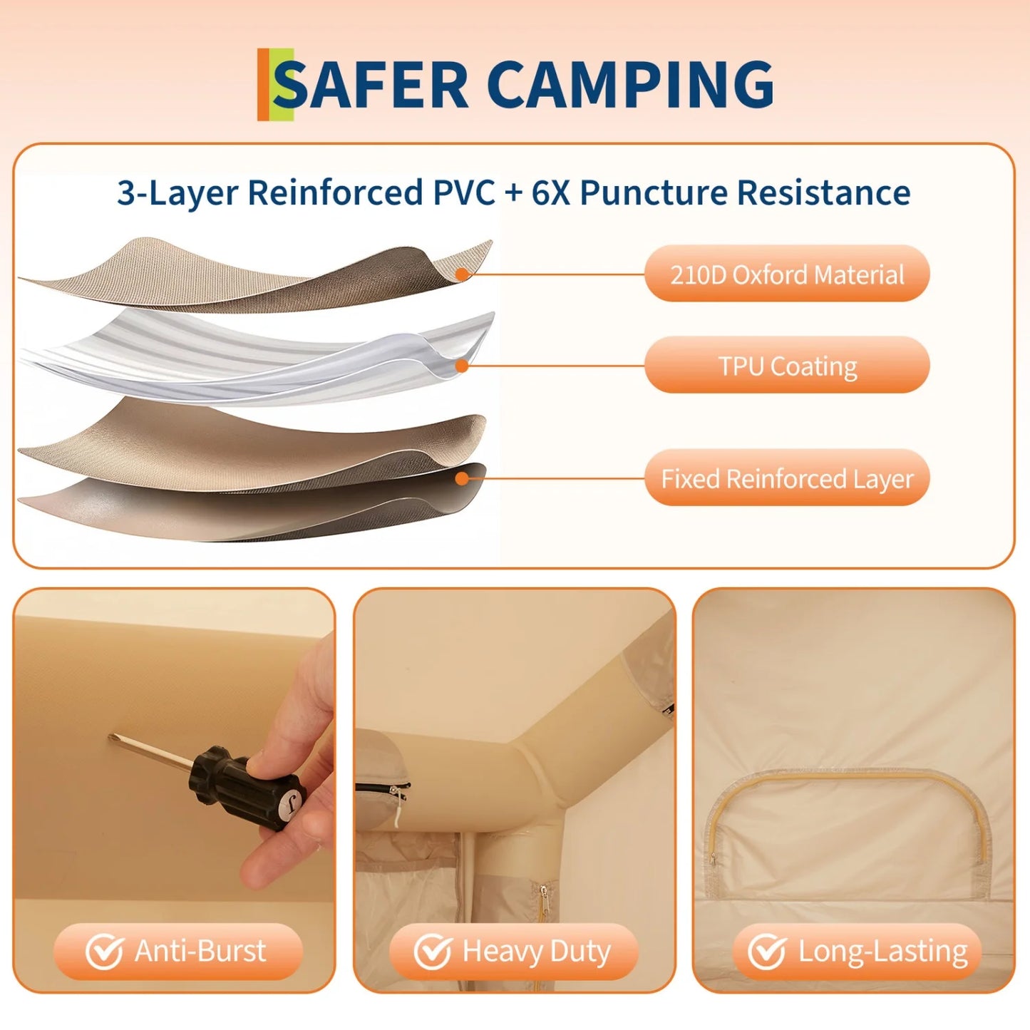 HiMiss Inflatable Camping Tent For Outdoor Weather Resistant Shelter