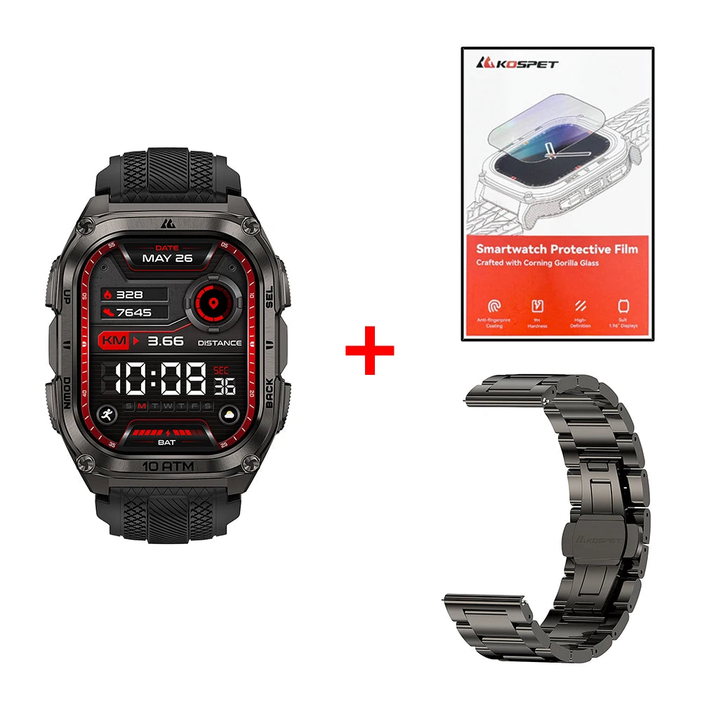 KOSPET Tank M4 Smartwatch Stainless Steel GPS Offline Maps 10ATM