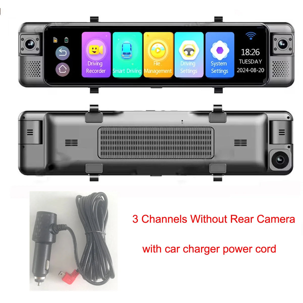 SZshufen 4K Mirror Dash Cam With WiFi GPS ADAS Rearview Mirror
