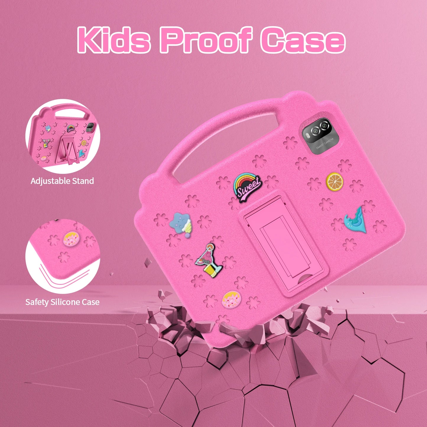 PRITOM Kids Tablet Android 15 QuadCore Parental Control 64GB ROM