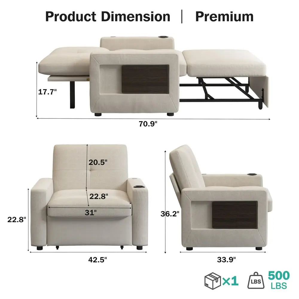 Oversized Sleeper Chair Bed 3in1 Convertible Sofa