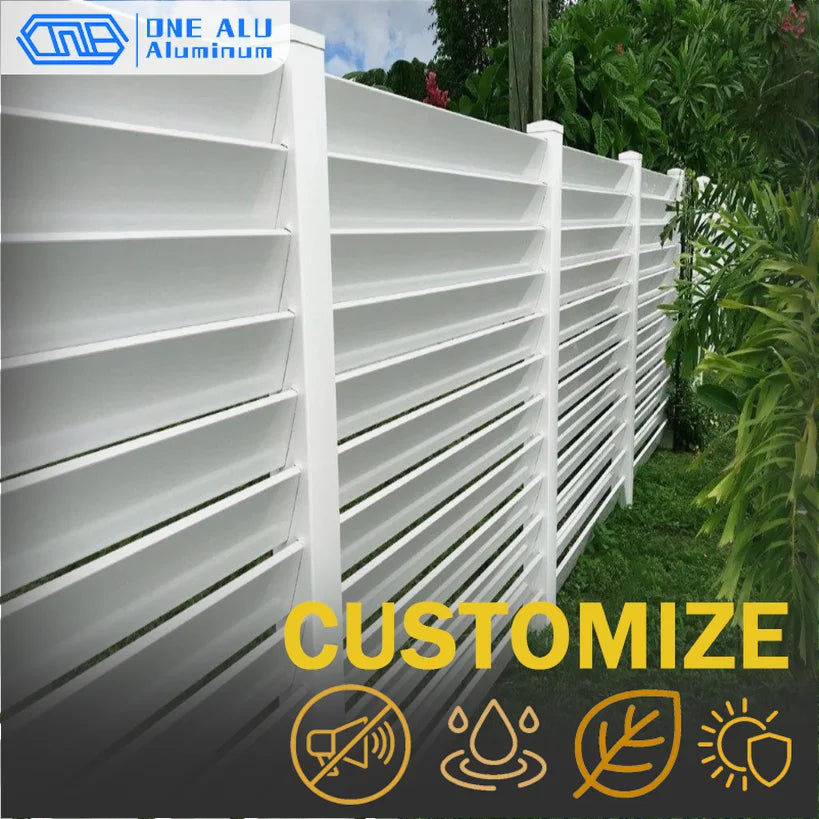Modern Aluminum Privacy Louver Fence Panels For Outdoor Gardens