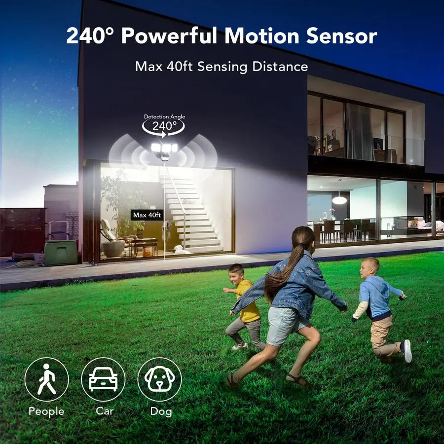 XMSJ Motion Sensor Outdoor Flood Light 26W LED Security Light