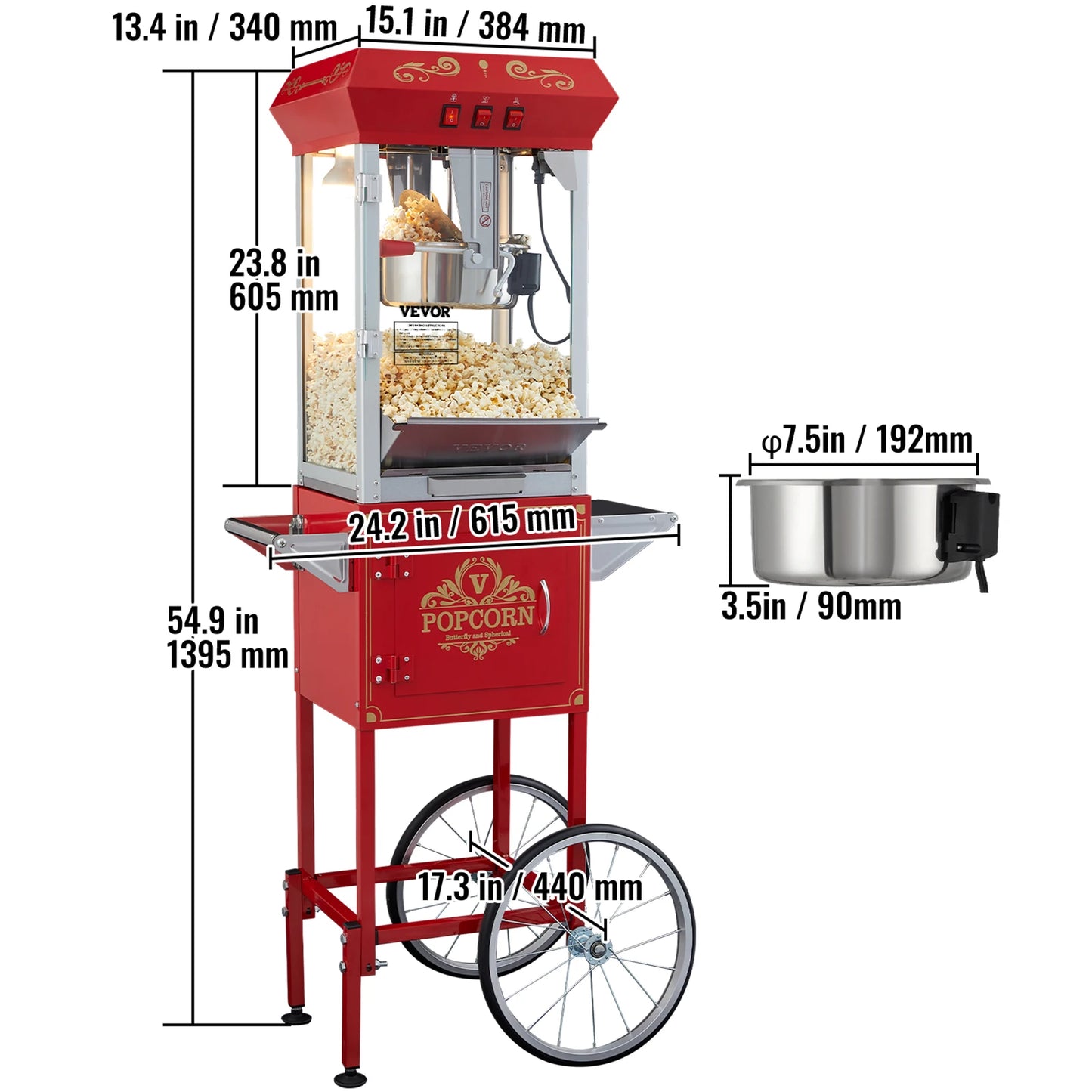 SucceBuy Electric Popcorn Maker Commercial Popper