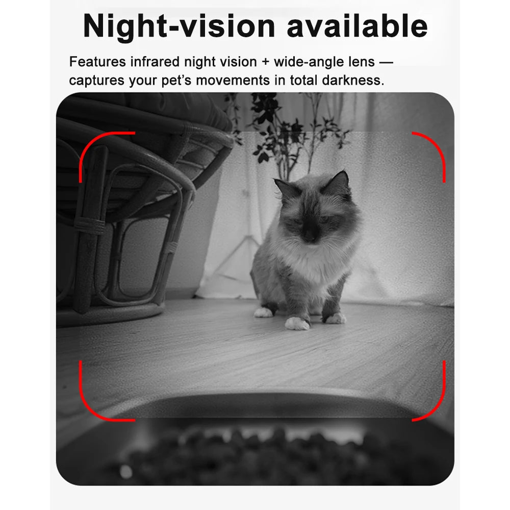 Nityers Automatic Cat Feeder With HD Camera Night Vision WiFi