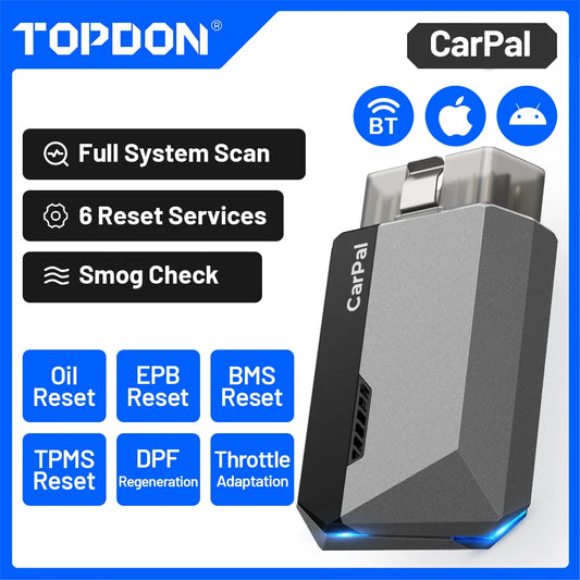 TOPDON Carpal Bluetooth OBD2 Scanner for Full Vehicle System Diagnostics