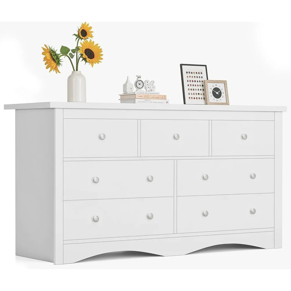 Dresser With TV Stand And Storage Drawers For Bedroom