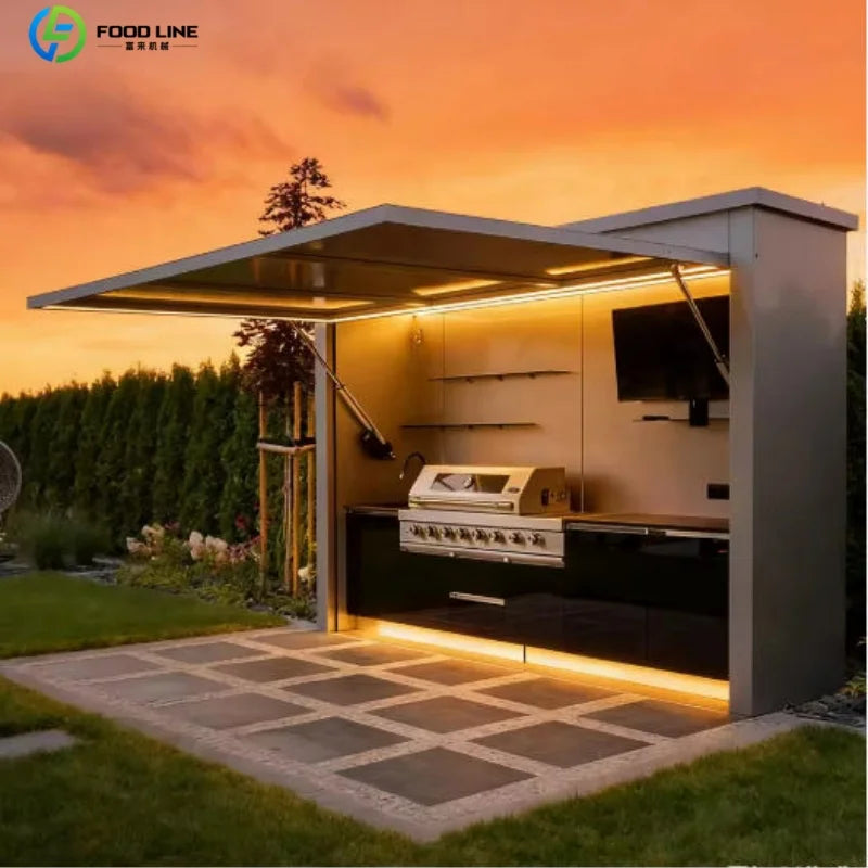 Foodline Stainless Steel Outdoor Kitchen With Sink And Fridge