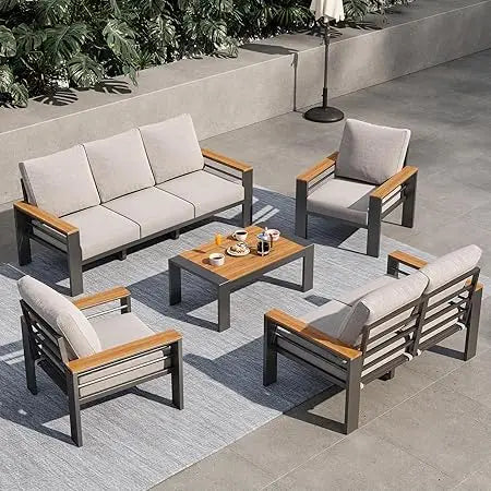 Aluminum Outdoor Patio Furniture Set With Upgraded Armrest