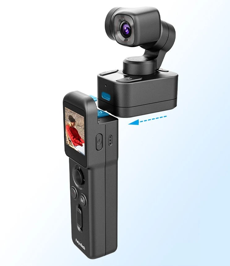 TECHTACK Pocket Gimbal Camera With 4K Handheld Multi Scene Stability