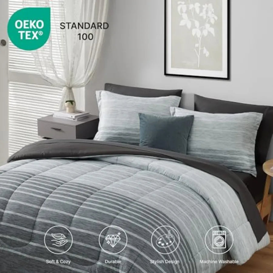 Linen Jacquard Duvet Cover Set All Seasons Bedding