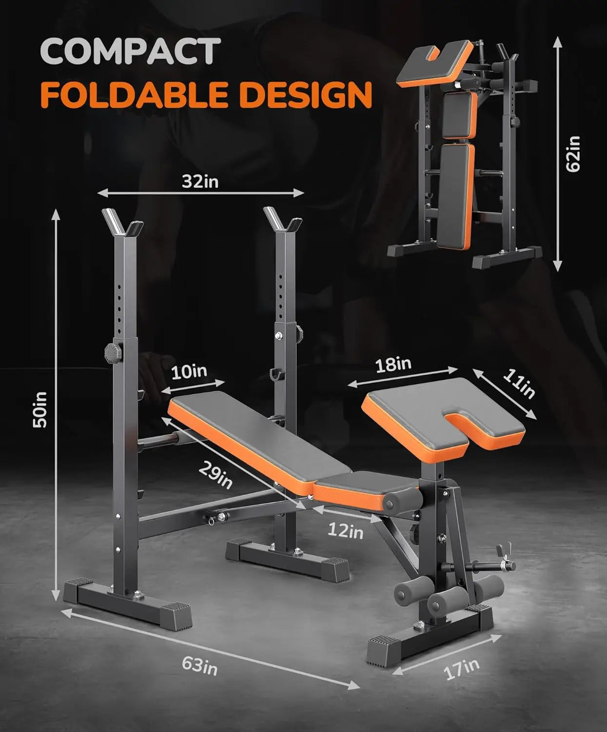 6 in 1 Weightlifting WorkoutBench Set With Leg Press Rack