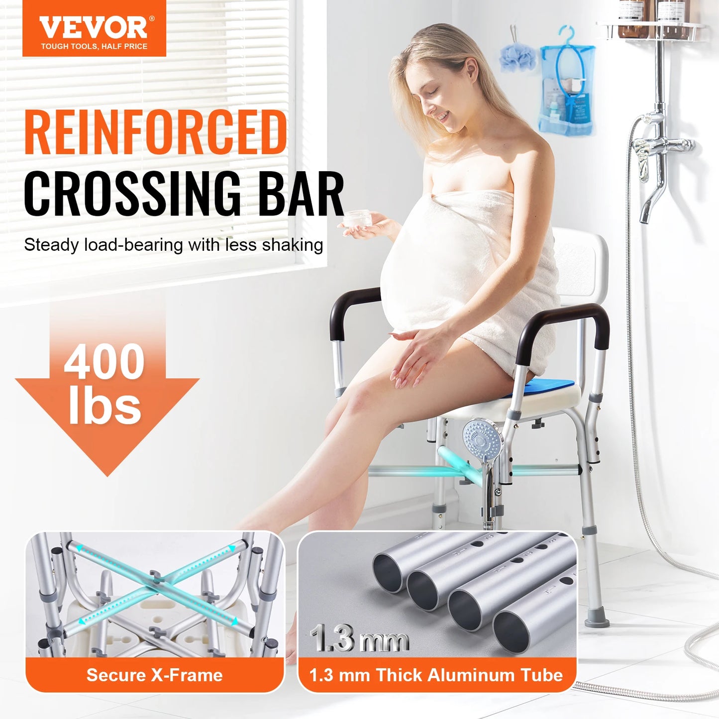 Shower Chair Adjustable Height Bath Bench For Elderly And Disabled