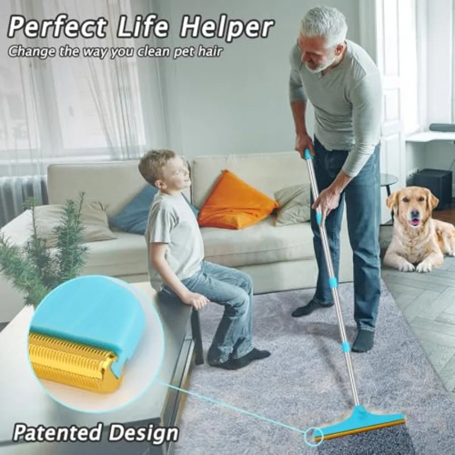 Carpet Rake for Pet Hair Removal With Adjustable Long Handle