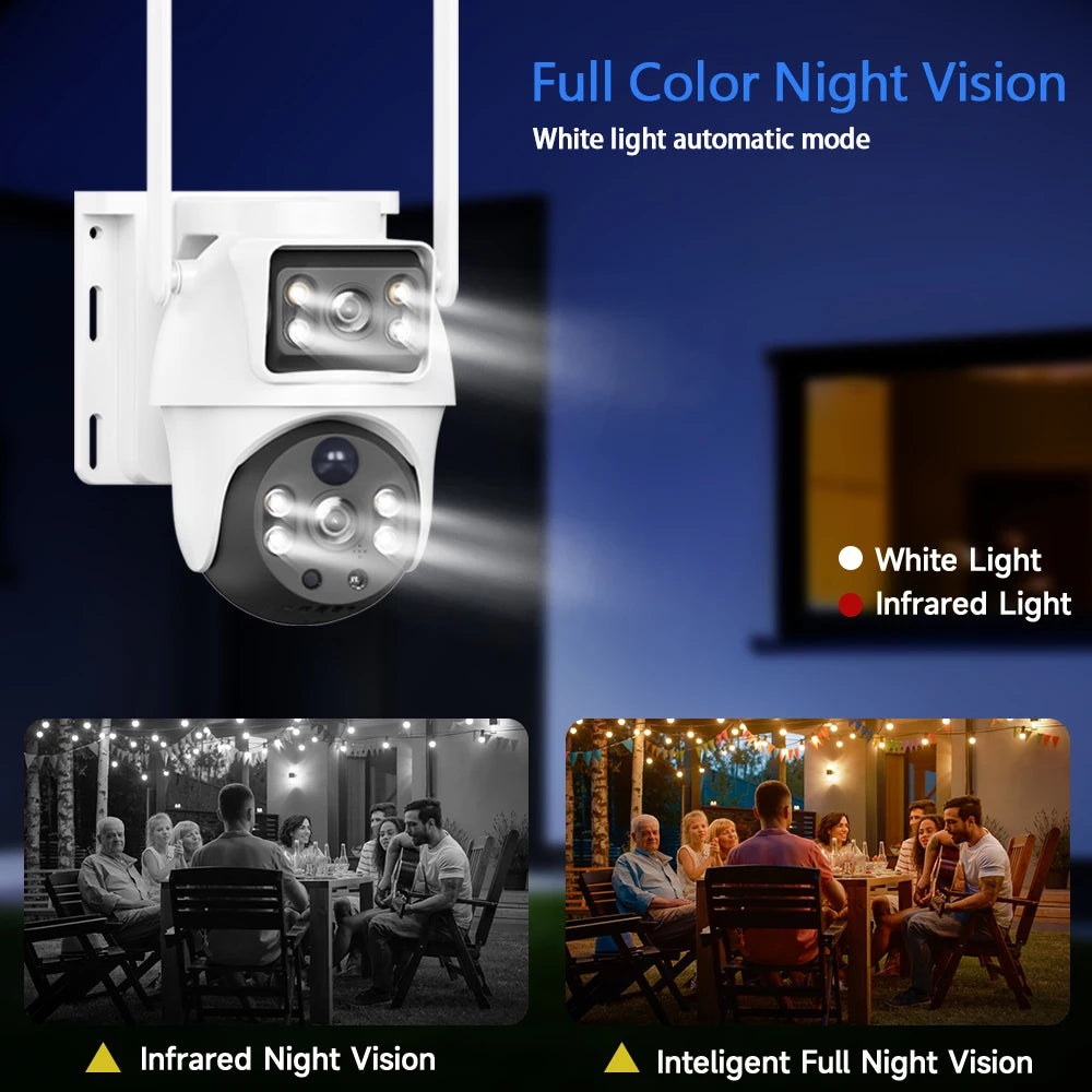 Xiaovv 4G Solar Security Camera Dual Lens PIR Night Vision
