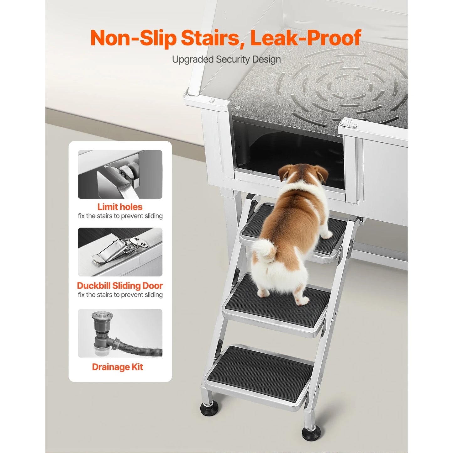 Premium Stainless Steel Dog Washing Station With Faucet