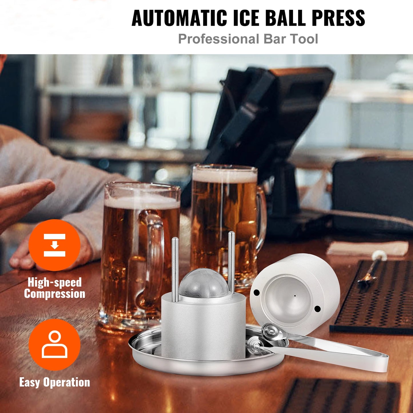 SucceBuy Ice Ball Press Maker Spherical Mold for Bar