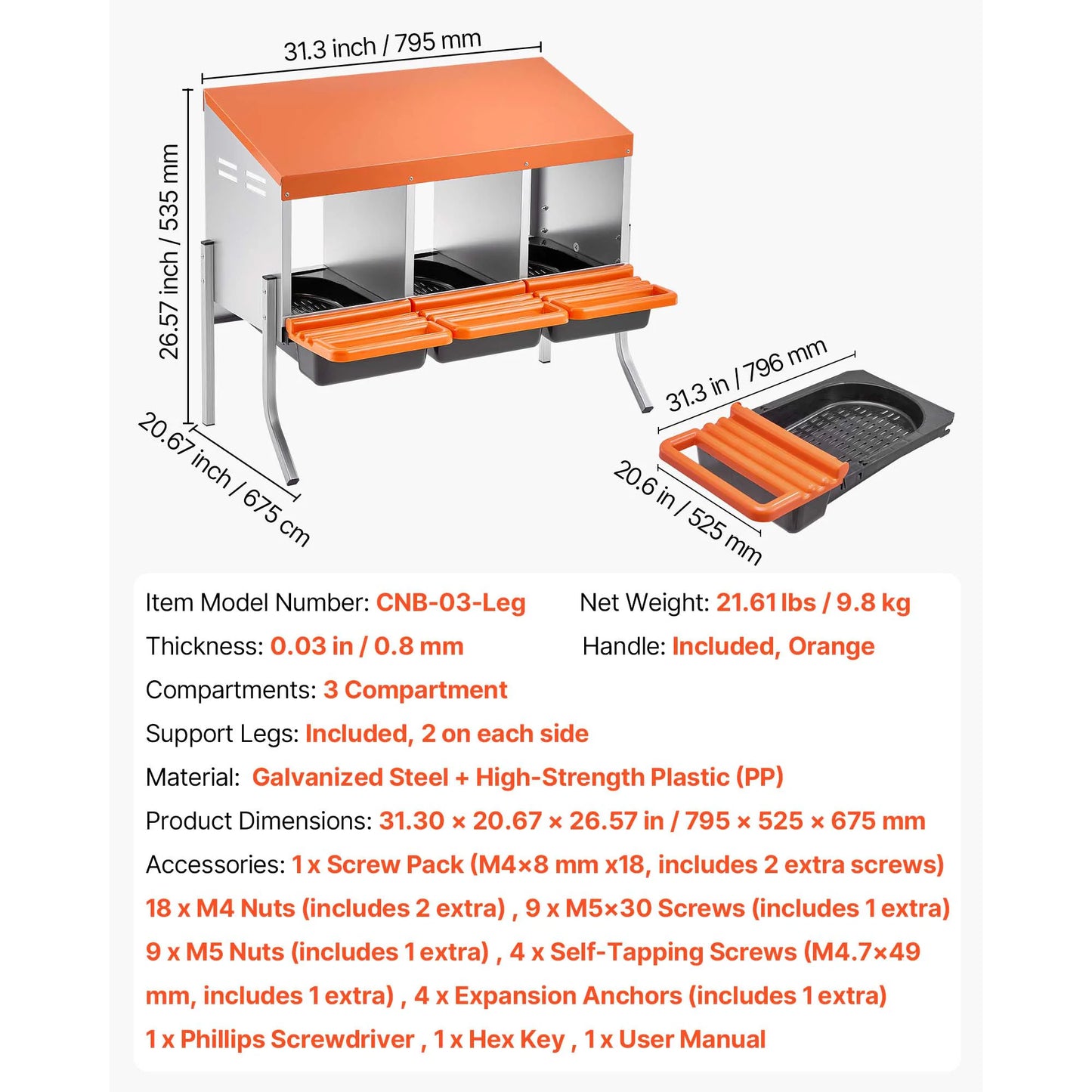 SucceBuy Chicken Nesting Boxes With Roll Out Lids Easy Assemble