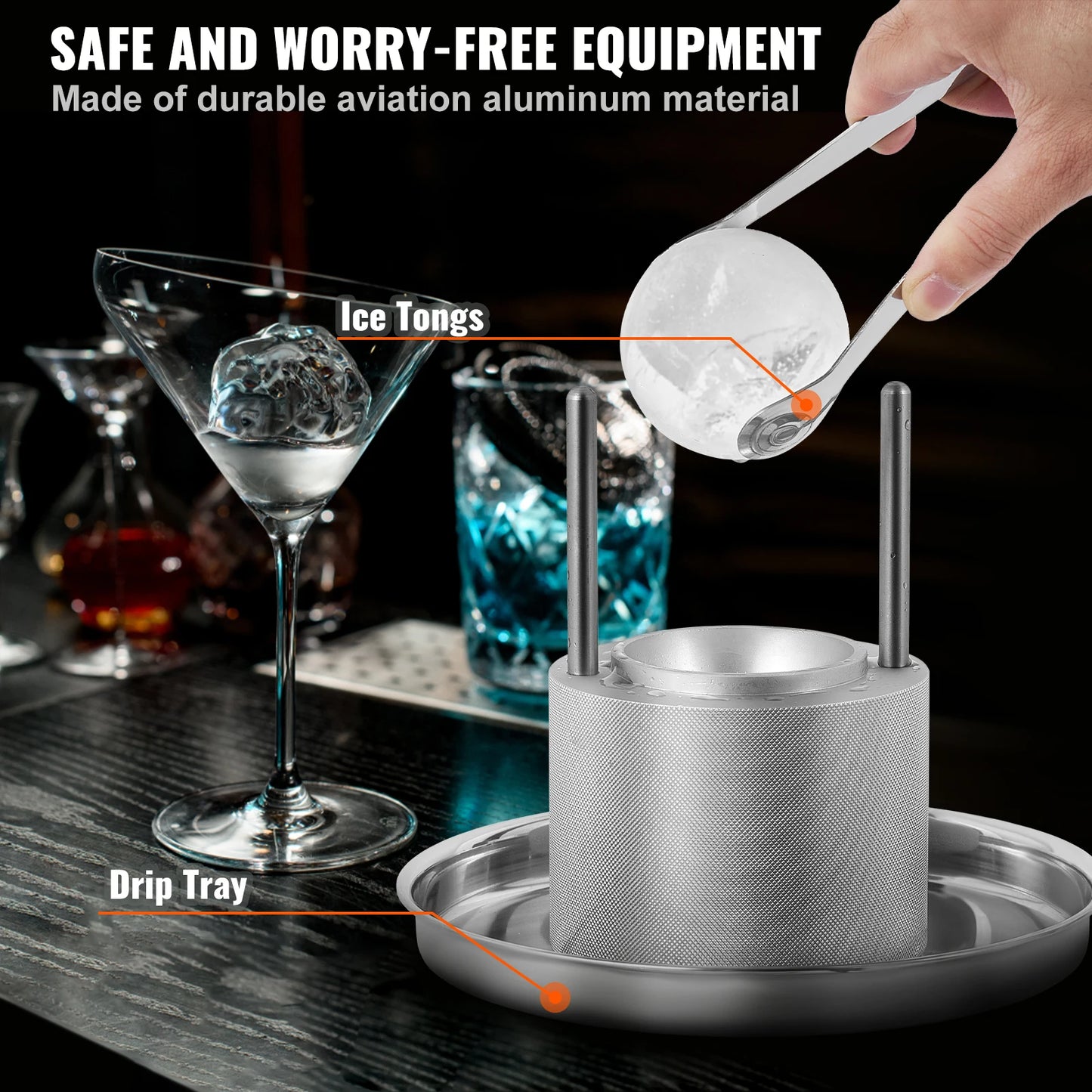 SucceBuy Ice Ball Press Maker Spherical Mold for Bar