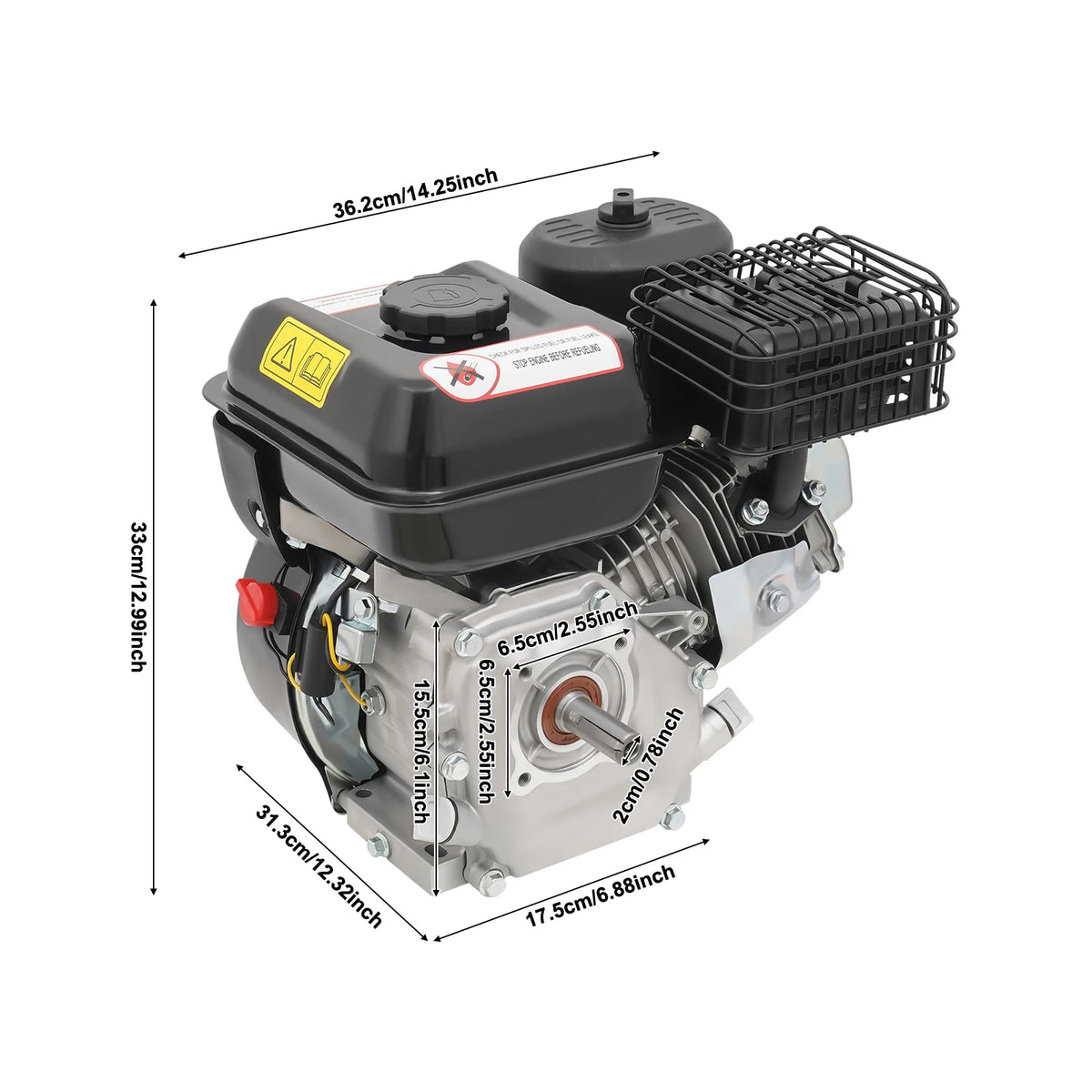 Bymaocar 7.5HP 4-Stroke Horizontal Shaft Engine For Generators