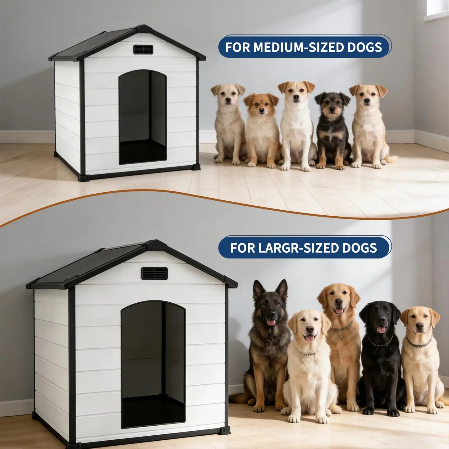 Outdoor Waterproof Insulated Dog Kennel With Elevated Floor