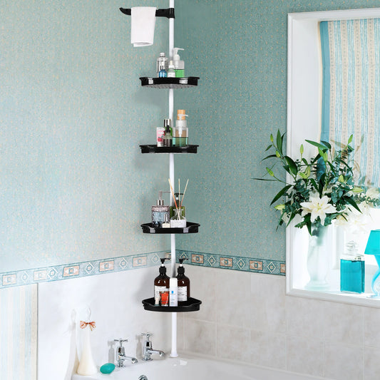 HiMISS Corner Shower Caddy With Tension Pole 4Tier Organizer