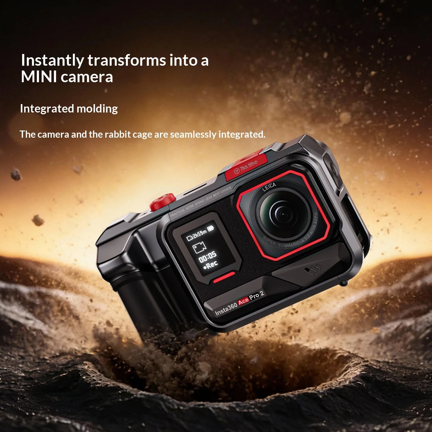 VBNM Aluminum Camera Cage For Insta360 Ace Pro 2 Grip
