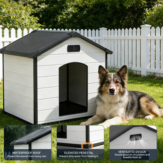 Outdoor Waterproof Insulated Dog Kennel With Elevated Floor