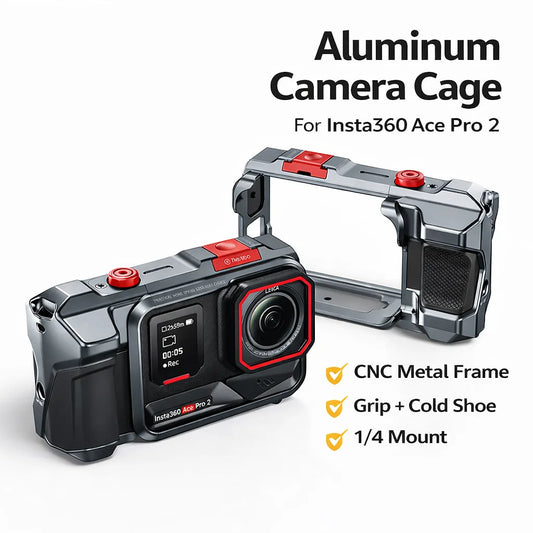 VBNM Aluminum Camera Cage For Insta360 Ace Pro 2 Grip